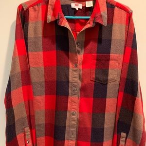 Levi's red plaid  flannel shirt.  never worn